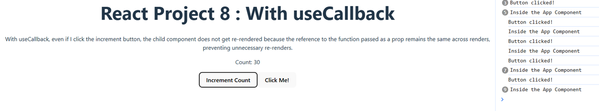 PulkitAhuja02's tweet image. Coded to understand without useCallback vs with useCallback.
Learned how function references change on re-renders.
useCallback helps in preventing unnecessary child component re-renders.
#React #useCallback #ReactOptimization