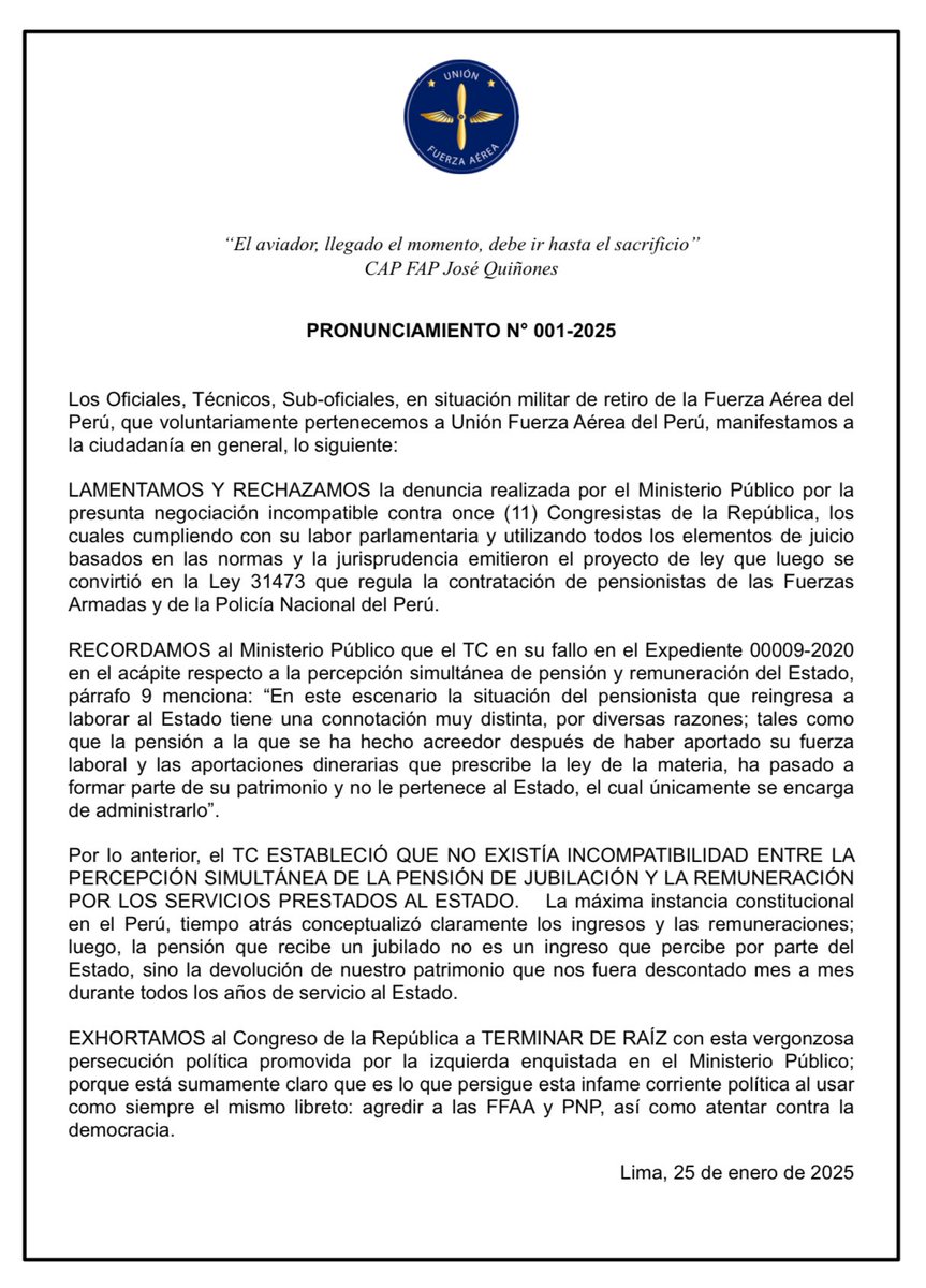 Unión Fuerza Aérea tweet media