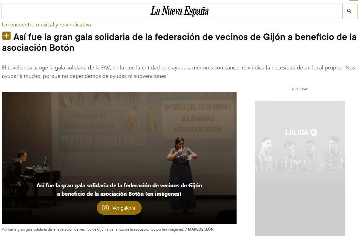 GRACIAS. A Botón por su labor, a los artistas y presentadores por su entrega, al público por llenar  el Teatro, al personal del Jovellanos por su trabajo, al ayuntamiento por su colaboración, a la alcaldesa y resto de ediles de todos los partidos por su presencia, y a los medios