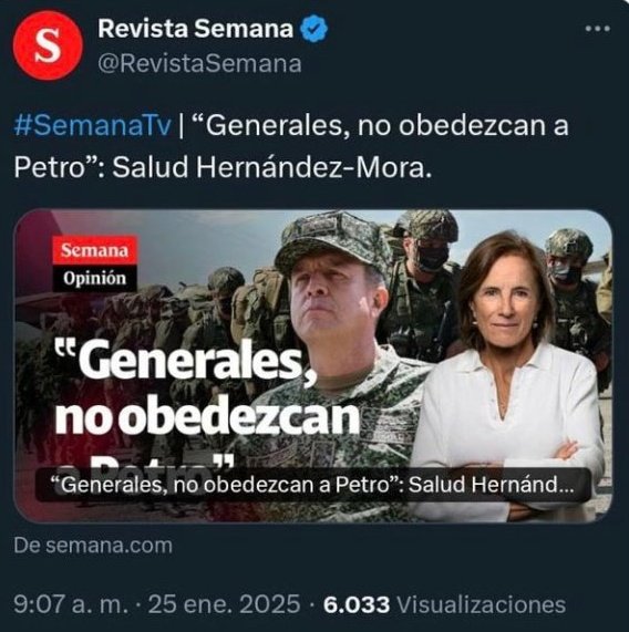 🚨 ÚLTIMA HORA 🚨 | Según abogados penalistas, la periodista Salud Hernández podría pagar de 10 a 12 años de cárcel por el delito de sedición, luego de publicar esta columna en la Revista Semana.