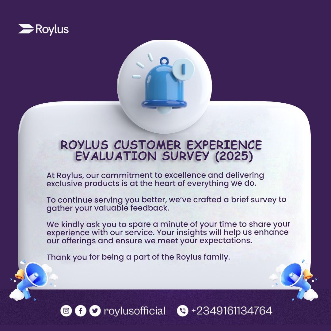 roylusofficial's tweet photo. Thank you for taking your  time to participate in our survey. 

Your feedback is invaluable in helping us improve our services and better meet your needs.

https://t.co/wprOR9l57a https://t.co/LVZc0El4og