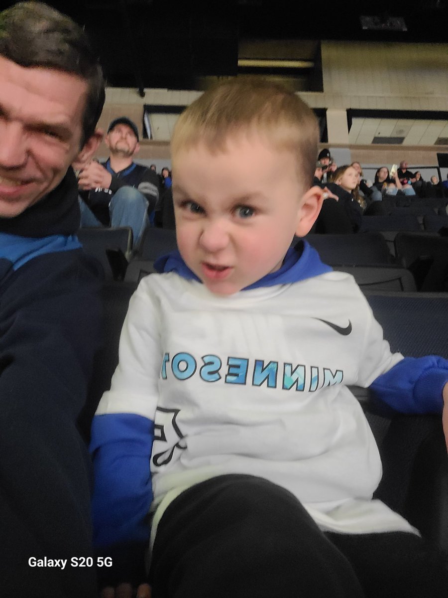 SwenMike's tweet photo. Grandson Toby ready to howl at his first #Timberwolves game!
#packpix https://t.co/386EOObk1B