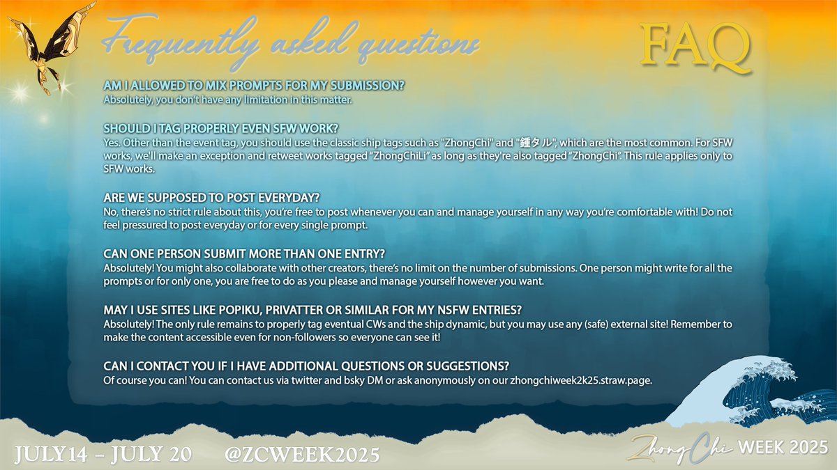 ZCWeek2025's tweet photo. 🔶🐉 FAQs 💧🦊 https://t.co/RRTPyTJpeu