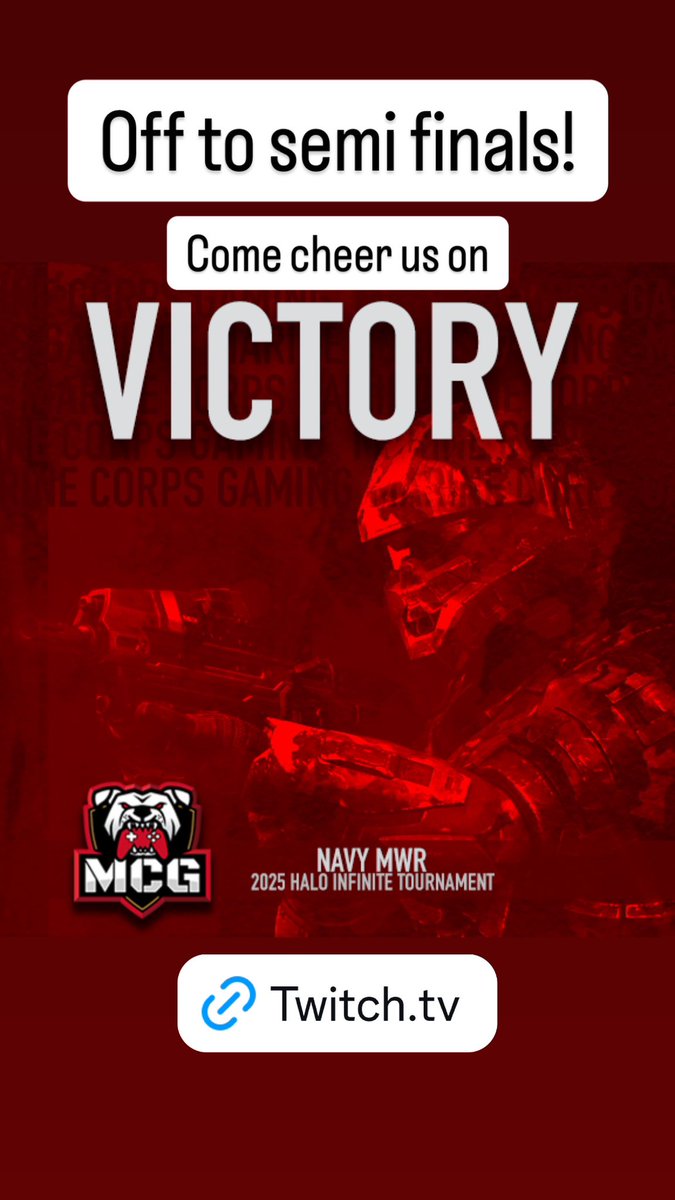 Off to semi finals! Come cheer us on!!

twitch.tv/navymwr