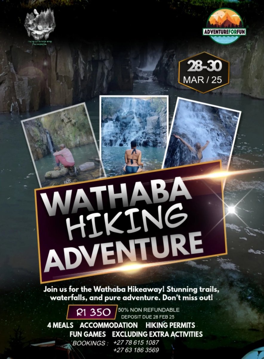 Adventure4F's tweet photo. Escape to the serene beauty of Mpumalanga and explore the Wathaba Hiking Trail! 🌄 This hidden gem is packed with stunning waterfalls, peaceful streams, and vibrant greenery at every turn. https://t.co/ZnYLXGhcAp