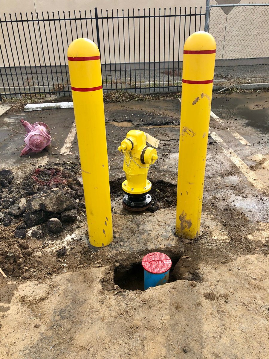 Harden_Fire's tweet photo. This fire hydrant was struck and damaged. We replaced the hydrant and the channel for the underground control valve that was also damaged.

It is crucial that all fire protection equipment is repaired promptly to be ready in the event of a fire emergency. https://t.co/R3KJxo48W9