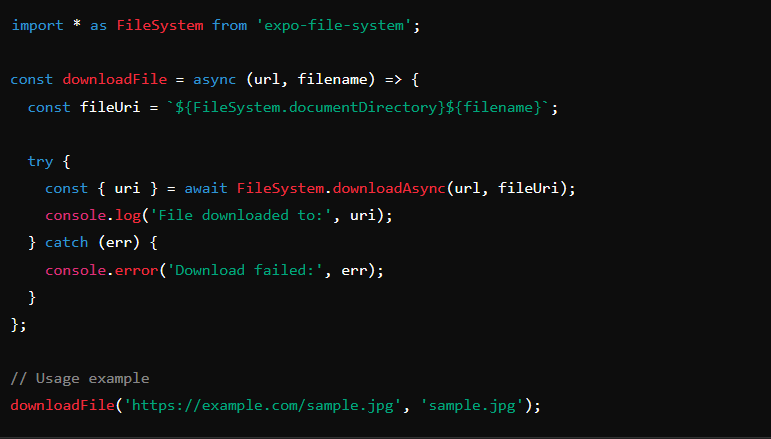 9rohitpdl's tweet photo. Day 18 of #COESISKnowledgeQuest
Learned how to download and save media files in React Native using Expo's FileSystem API. It’s a powerful tool for handling file management in apps!
#30dayslearningchallenge #COESIS
@coesisnp https://t.co/Bd3dBIyADT