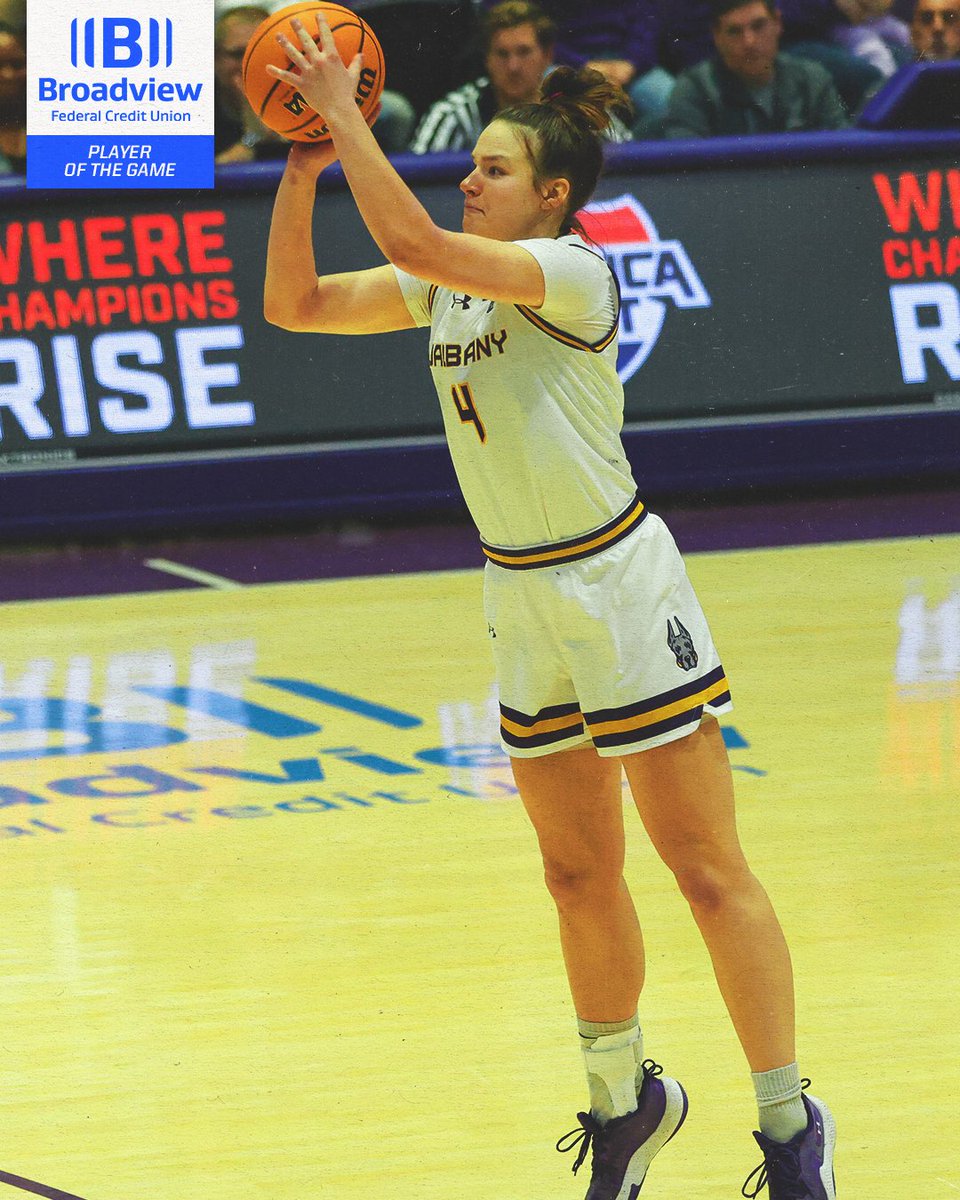 Your Broadview Player of the Game is ....

Kaci Donovan!

The graduate student leads with 19 points and 9 rebounds with 32 seconds remaining!

#UAUKNOW // #AEHoops