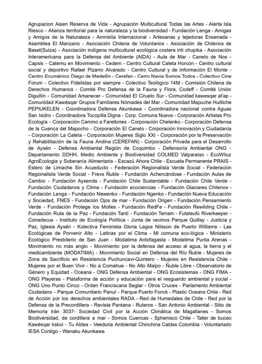 Agradezco que nos hayan hecho la lista de las primeras 130 organizaciones que desde nuestra presidencia iremos a cobrarles la cuenta por el profundo daño que le han hecho al desarrollo y al empleo de miles de chilenos.