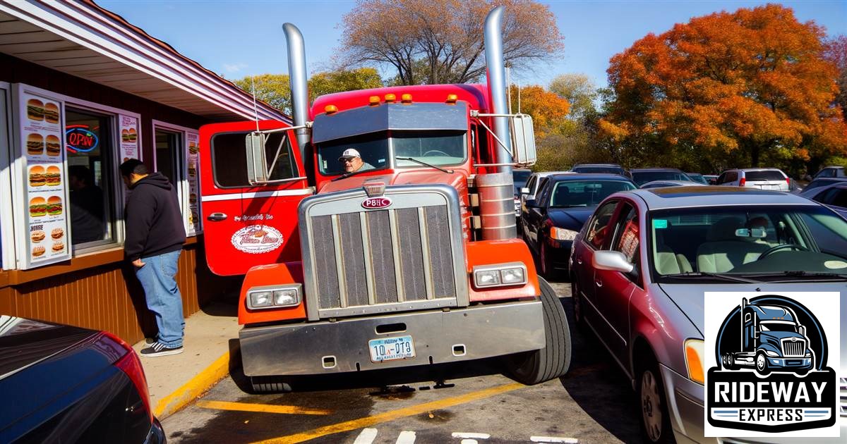 RIDEWAYExpress's tweet image. "Drive-thru" challenge: when your rig wants a burger too! 🍔🚛 Next time, we'll skip the tight squeeze &amp;amp; park it right. 🚚😂 Lesson learned: leave the drive-thru to compact cars! #TruckerProblems #RIDEWAY #owneroperator #trucking #operadorpropietario ¡Hablamos español! 🇪🇸