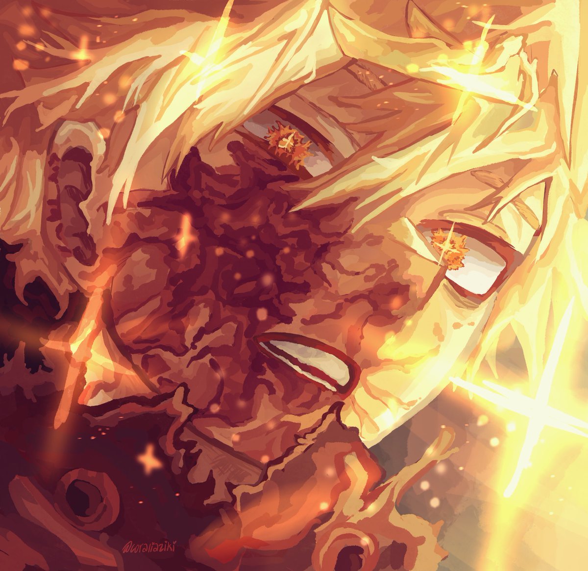 coraliaziki's tweet photo. i like to draw him bloody and fighting💥 #mha https://t.co/lCZpmAoDPL