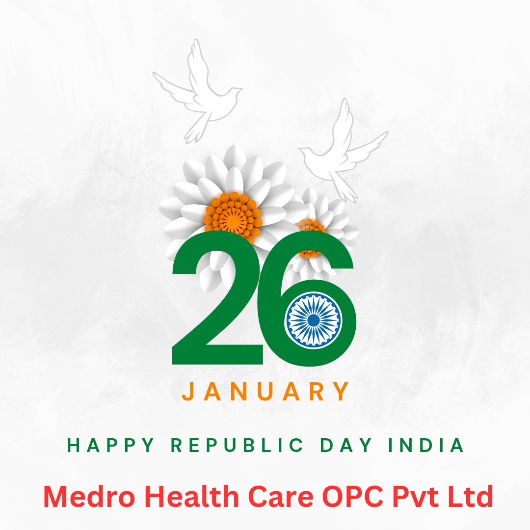 MedroHealthCare's tweet photo. “भारत के संविधान की शक्ति को सलाम करते हुए, हर भारतीय को गणतंत्र दिवस की बधाई!”
Happy Republic Day 
#happyrepublicday 
#republicday 
#26january
#uskin
#medrohealthcare https://t.co/Db3gMPgebe