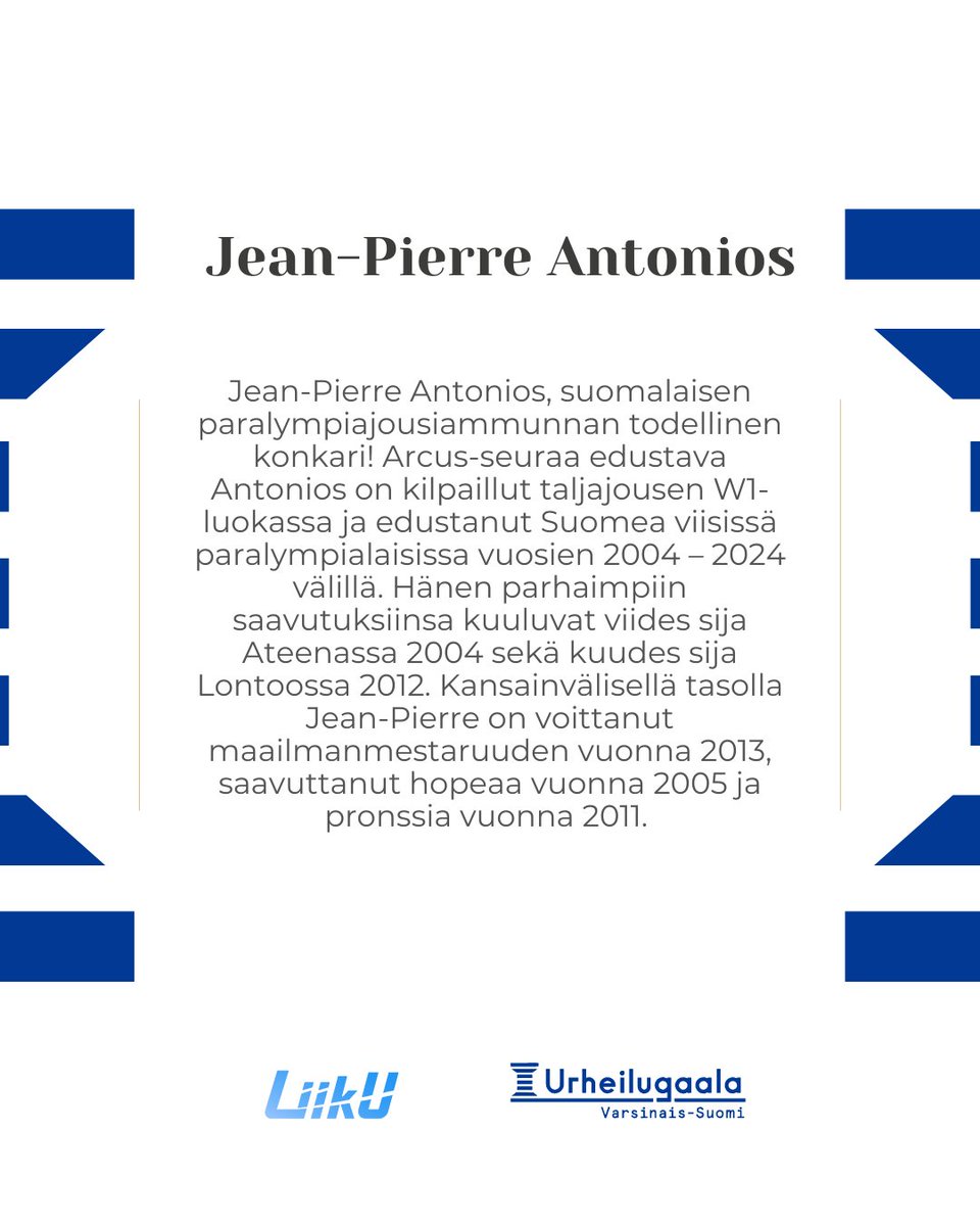 vsurheilugaala's tweet photo. ✨ELÄMÄNURA - JEAN-PIERRE ANTONIOS ✨ Suuret onnittelut @jp_antonios_para_archer @jeanpierre.antonios #vsug #varsinaissuomenurheilugaala #liikuntaelämäntavaksi https://t.co/qpbM3VdQeP