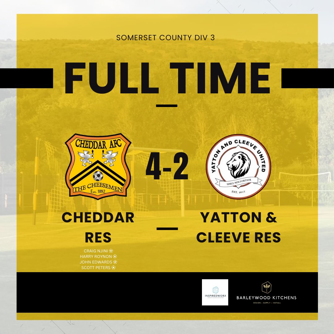 CheddarReserves's tweet photo. FULL TIME! ⚽️

The reserves claim all 3 points this afternoon vs @yacufc reserves! 

#UTFC #6pointsaturdays https://t.co/zsDMRt2gqh