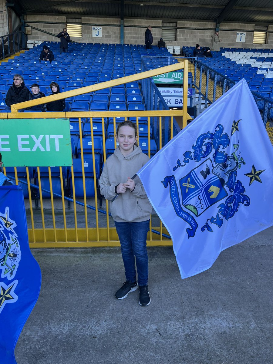 collegeflunky's tweet photo. Emma had a great game day experience at @buryfcofficial. Big thank you to the club and @Gorsefield for the tickets https://t.co/rEOyjU5kDD