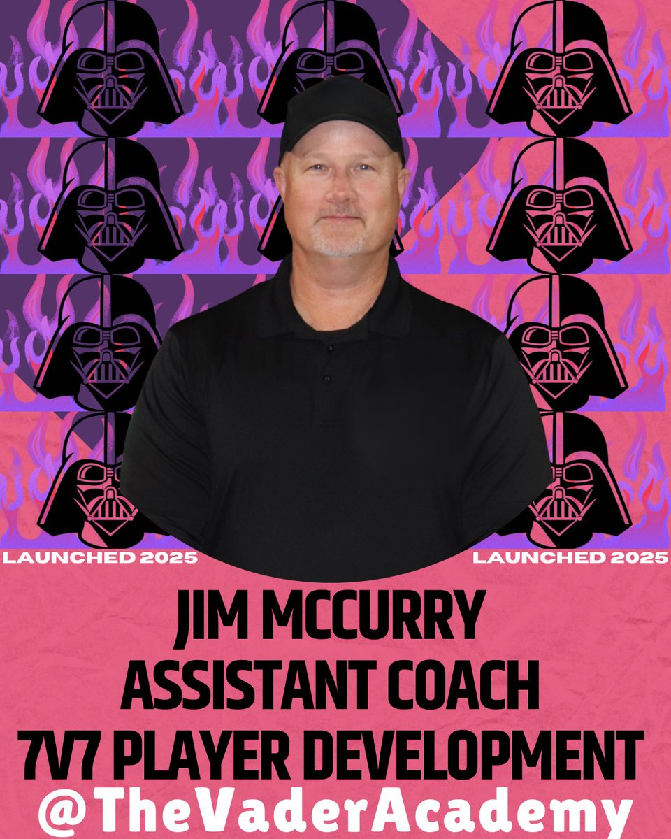 TheVaderAcademy's tweet photo. 🟪Announcement🟪

We are excited to welcome @jmccurry13 as an Assistant Coach to our 7v7 Player Development program at The Vader Academy!

🏴‍☠️About The Vader Academy🏴‍☠️
We believe in developing the whole athlete. Players of all backgrounds can grow and thrive.

#TheVaderAcademy https://t.co/qg6gtOyyPy