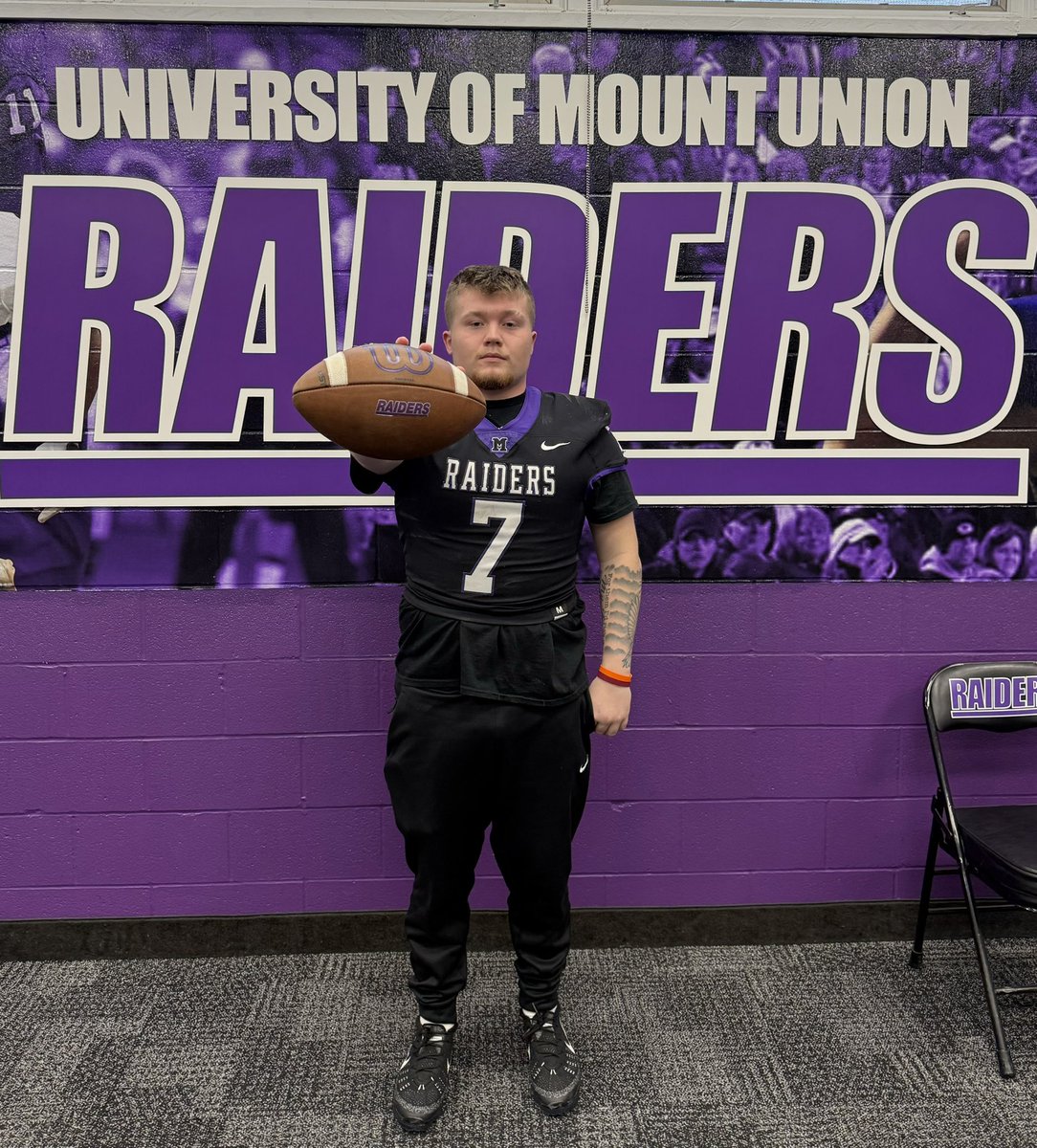 Had a great time on my offical visit at <a href="/MountUnionFB/">Mount Union Football</a> and after a great talk with <a href="/Coach_allendl/">Dan Allen</a> I am blessed to receive an offer from Mount Union University.