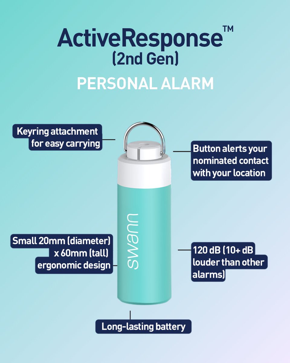 swannsecurity's tweet photo. Stay safe, stay heard. 🚨 Whether you're out for a jog, walking to your car, or feeling unsure—our ActiveResponse alarm is 10dB louder than others to grab attention when you need it most. #SafetyOnTheGo #SwannSecurity #ActiveResponse https://t.co/1dgG2Lp0R1