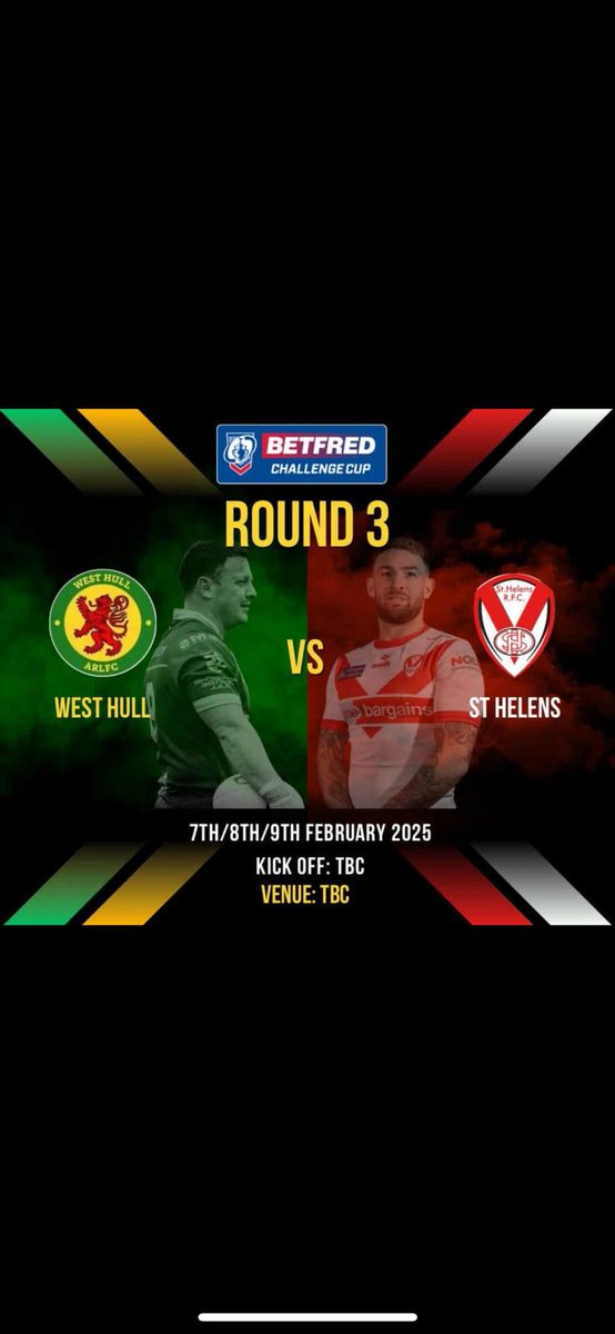 Absolute cracker of a draw in the next round of the challenge cup for <a href="/WestHullARLFC/">West Hull ARLFC</a>