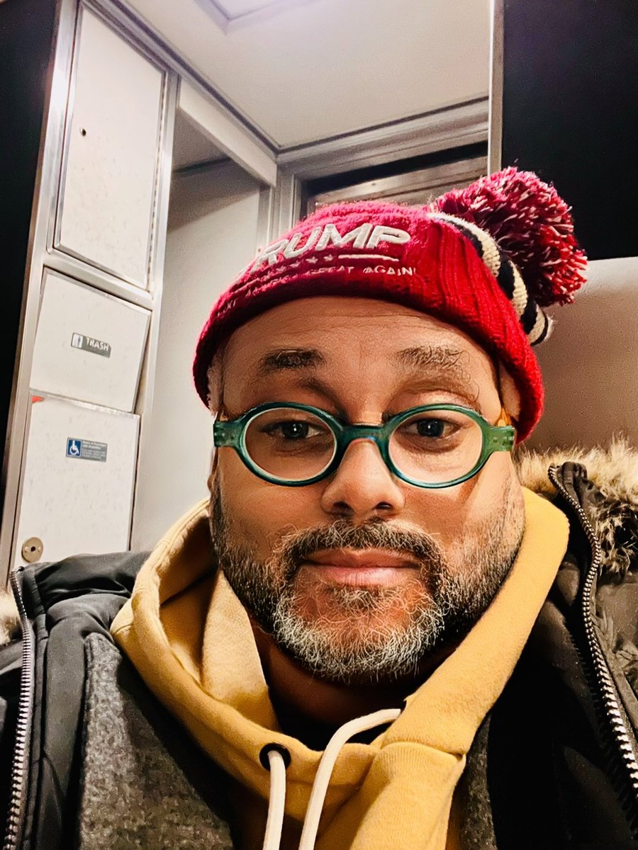Just now on the train to Baltimore I sat down next to this KAREN.

She took one look at my hat, eyes bulging, and said:

“Are you really wearing that hat today, with all that *sshole has done this week?”

ME: “It’s a free country, I voted and I won and I’m proud. What has Trump
