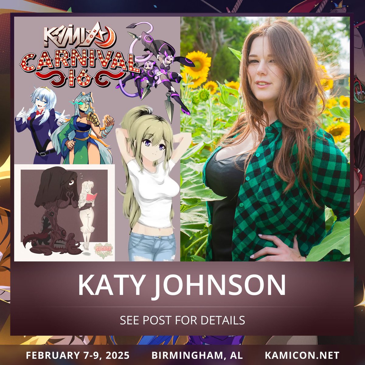 Kami-Con (@kamicon) on Twitter photo Katy Johnson is a voice actor based in Birmingham, Alabama! She is most well-known for voicing Elise in Azure Striker GUNVOLT 3 and Card-en-Ciel, Kelly in Class of ‘09, Class of ‘09: The Re-Up, and Class of ‘09: The Flip Side, and more.
<a href="/KaniDayOfficial/">🍒 Katy Johnson🍒</a> Katy Johnson is a voice actor based in Birmingham, Alabama! She is most well-known for voicing Elise in Azure Striker GUNVOLT 3 and Card-en-Ciel, Kelly in Class of ‘09, Class of ‘09: The Re-Up, and Class of ‘09: The Flip Side, and more.
<a href="/KaniDayOfficial/">🍒 Katy Johnson🍒</a>
