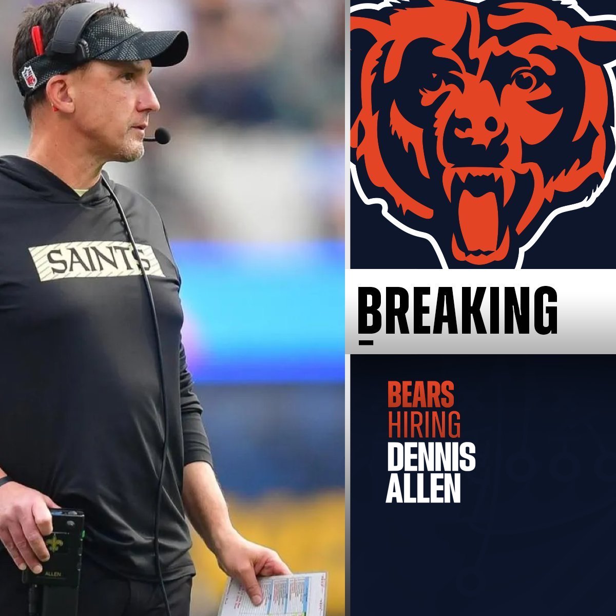 BREAKING: Sources confirm that Dennis Allen will join the Chicago Bears as their new Defensive Coordinator. Allen is flying in on the same Cessna Citation that Head Coach Ben Johnson arrived on earlier this week, signaling the start of a new era in Chicago. Follow me for details.