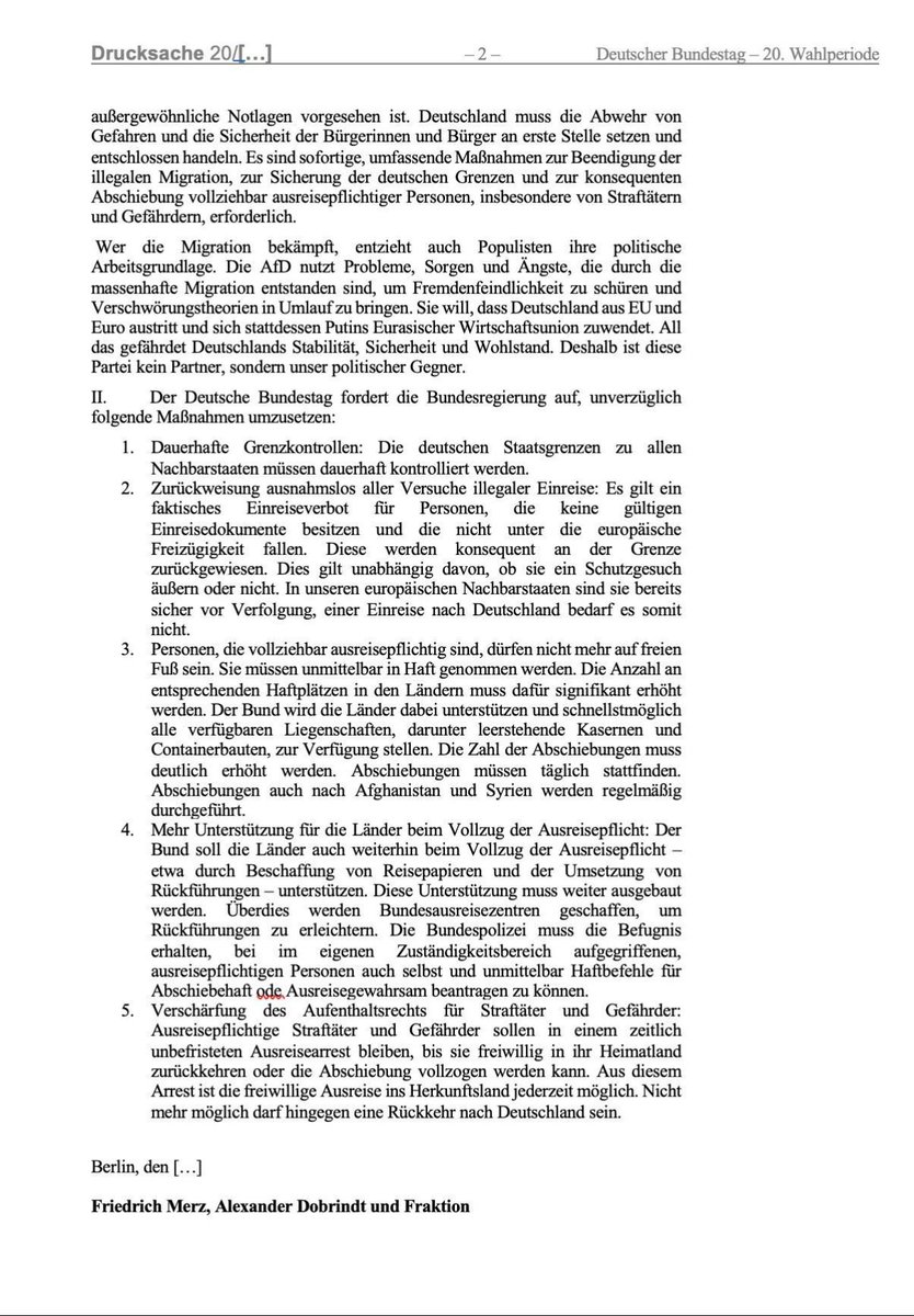 MERZ HAT ALLE BELOGEN. Wenn das hier der Antrag der Union ist, sind die Würfel gefallen: Keine Änderung der Gesetzeslage, sondern rein unverbindliche Aufforderungen an die rot-grüne Bundesregierung, die natürlich ignoriert werden. Es ändert sich mit der CDU vor der Wahl nichts!