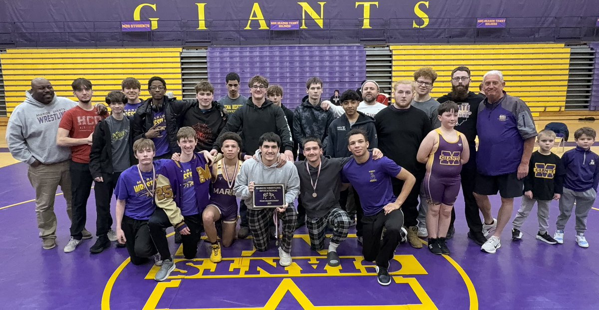 giantssports's tweet photo. 🤼GIANTS WIN THE 2025 MARION WRESTLING INVITATIONAL!!!
Marion has a “Giant” day and goes 4-0 defeating Blackford, Pike, Lafayette Jeff & Muncie Central to win the championship. CONGRATULATIONS GIANTS!!!
#MarionGiants #wrestling #marioninvitational #GFND https://t.co/2Ss483TT1P