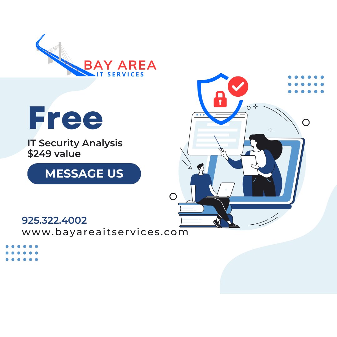 BayAreaITServ's tweet photo. Call 925.322.4002 to schedule a free security analysis of your IT infrastructure. Or message us here. #freesecurityassessment https://t.co/3VUZgUR1TW