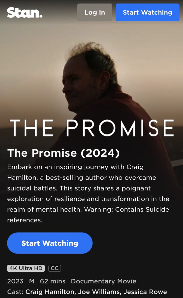 Listen to the soundtrack on Spotify and watch the film on Stan Australia #ThePromise <a href="/StanAustralia/">Stan.</a> #Documentary