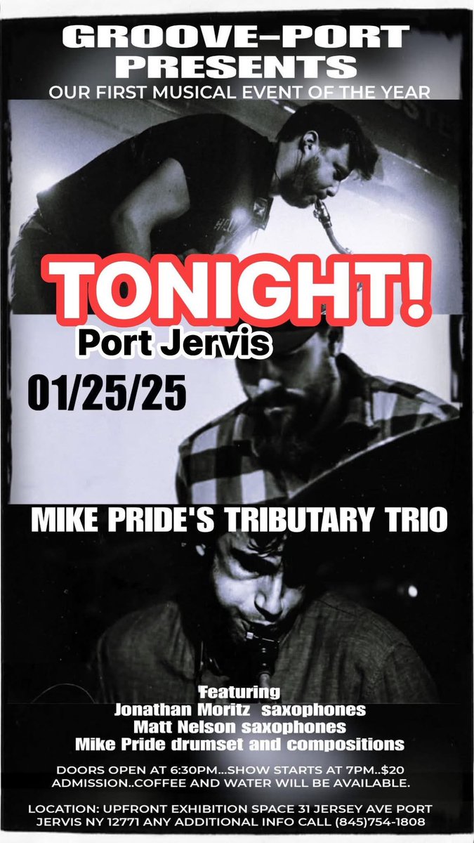 Tonight. Tributary Trio takes Port Jervis!!!
