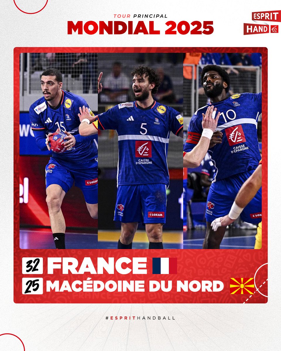 EspritHandball's tweet photo. VICTOIRE 👊
Les Bleus finissent parfaitement ce tour principal avec une 6ème victoire en 6 match face aux Macédoniens ! 💪🇫🇷
#FRAMAC #EspritHandball https://t.co/sYnBPMgxwr