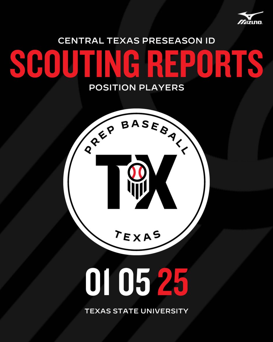PrepBaseball_TX's tweet photo. 𝐂𝐞𝐧𝐭𝐫𝐚𝐥 𝐓𝐞𝐱𝐚𝐬 𝐏𝐫𝐞𝐬𝐞𝐚𝐬𝐨𝐧 𝐈𝐃: 𝐏𝐨𝐬𝐢𝐭𝐢𝐨𝐧 𝐏𝐥𝐚𝐲𝐞𝐫 𝐀𝐧𝐚𝐥𝐲𝐬𝐢𝐬 📝

+ Scouting reports on every position player in attendance at the Central Texas Preseason ID, held at Texas State University.

+ A Top-5️⃣ ranking of the day's top performers, inside.👇

🔗: https://t.co/7wuSbmfT7h