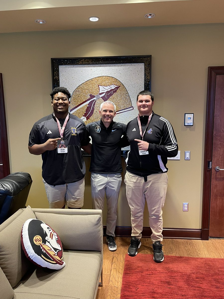Sean Tatum4⭐️ (@bigsean_74) on Twitter photo Had a great day at Florida State. Can’t wait to comeback in the future. Thank you to all the coaches and staff at <a href="/FSUFootball/">FSU Football</a> . 🍢<a href="/CoachGroody17/">Mickey Groody</a> <a href="/Coach_Norvell/">Mike Norvell</a> <a href="/CoachHand/">Herb Hand</a> <a href="/DmitriEmmanuel/">Coach Meech</a> <a href="/JCGoldenRams/">John Carroll</a> <a href="/CoachJMolina/">Coach Joe</a> <a href="/R_ONeill23/">Coach Ryan O'Neill</a> Had a great day at Florida State. Can’t wait to comeback in the future. Thank you to all the coaches and staff at <a href="/FSUFootball/">FSU Football</a> . 🍢<a href="/CoachGroody17/">Mickey Groody</a> <a href="/Coach_Norvell/">Mike Norvell</a> <a href="/CoachHand/">Herb Hand</a> <a href="/DmitriEmmanuel/">Coach Meech</a> <a href="/JCGoldenRams/">John Carroll</a> <a href="/CoachJMolina/">Coach Joe</a> <a href="/R_ONeill23/">Coach Ryan O'Neill</a>