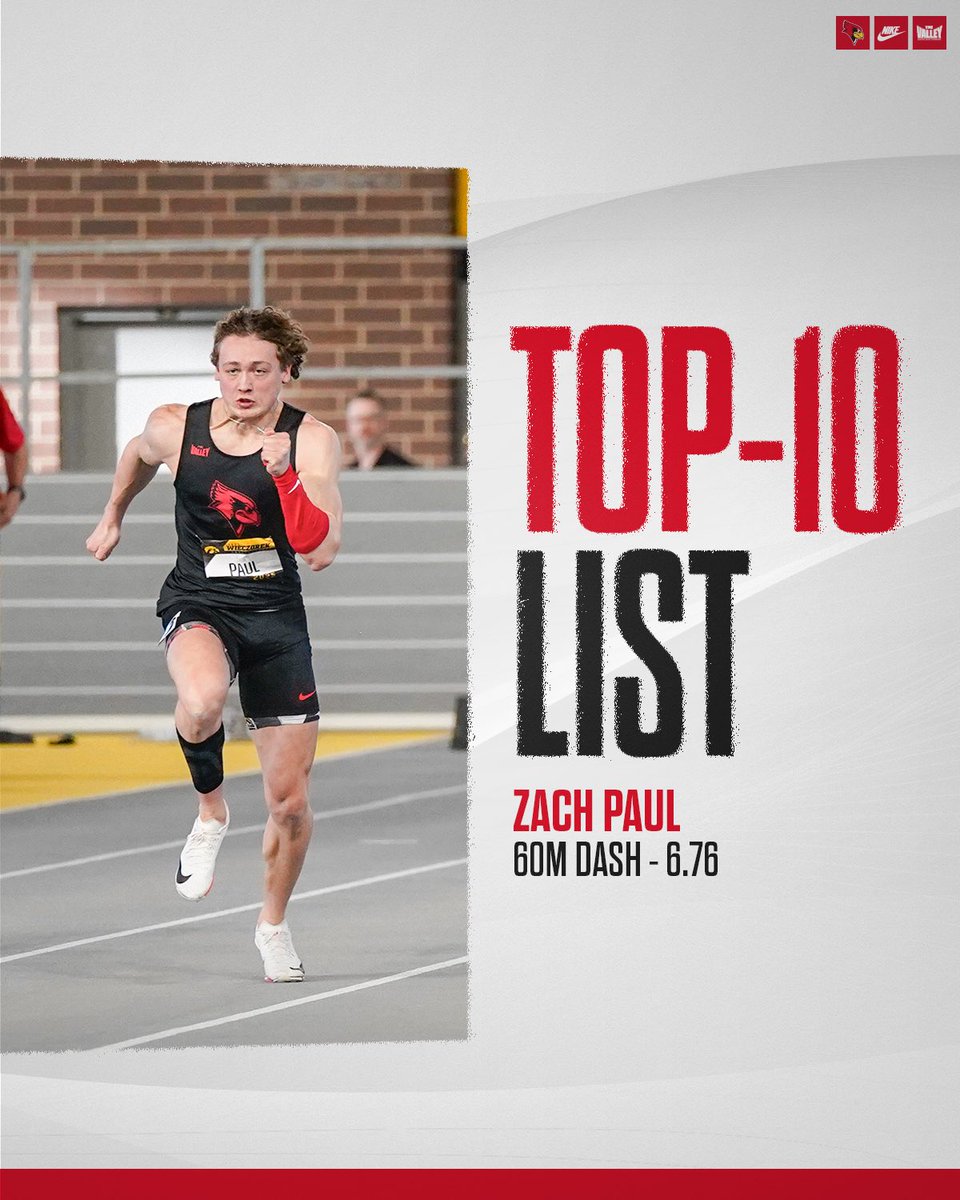 RedbirdTFXC's tweet photo. He’s got the need for speed 😤

Zach improves on his season best with a time of 6.76 in the 60m dash to move to sixth on the program’s top-10 list! https://t.co/jkMPm1ULL9