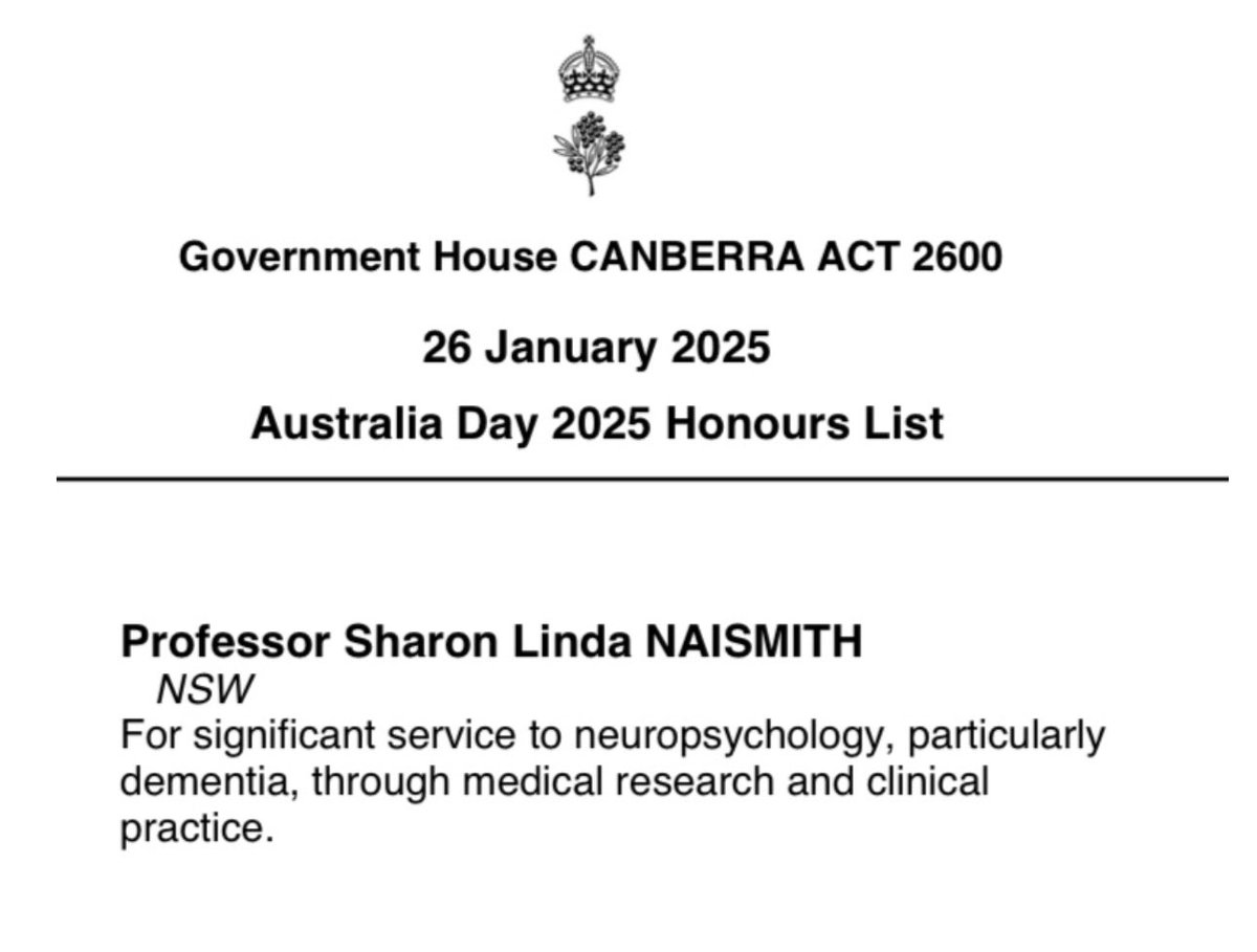 Sharon Naismith, AM, FASSA tweet media