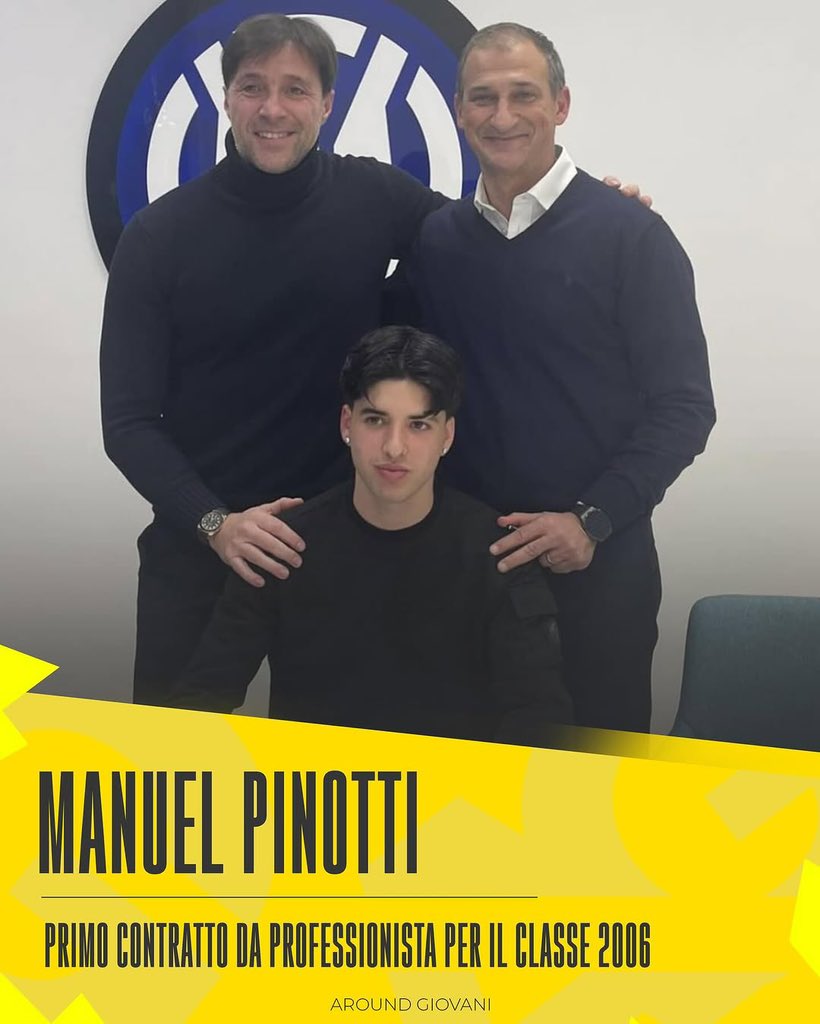 AroundGiovani's tweet photo. 📝 Manuel #Pinotti, classe 2006, talento del vivaio nerazzurro, ha firmato il suo primo contratto da professionista con l’#Inter. https://t.co/mirSOl3AfC