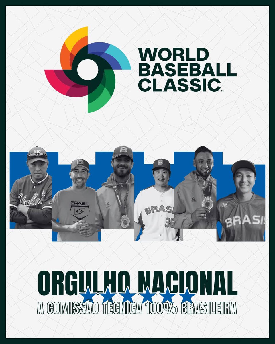 Brazil has announced their coaching staff for the 2025 WBC Qualifiers 🇧🇷

Yuichi Matsumoto - Manager
Thiago Caldeira - Bench
André Rienzo - Pitching
Reinaldo Sato - Hitting/Infield
Paulo Orlando - Hitting /Outfield
Kleber Ojima - Bullpen