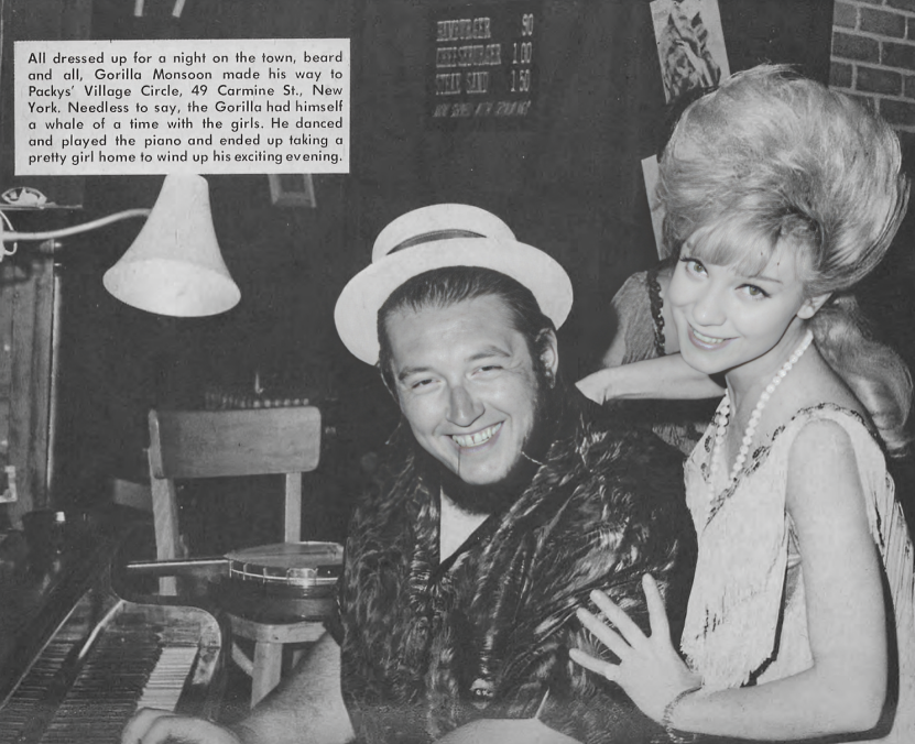 allan_cheapshot's tweet photo. "All dressed up for a night on the town, beard and oil, Gorilla Monsoon made his way to Packys’ Village Circle. Gorilla had himself a whale of a time with the girls. He danced and played the piano and ended up taking a pretty girl home"

Gorilla Monsoon's night out 🧵[thread] https://t.co/Y8Gb48KQmg