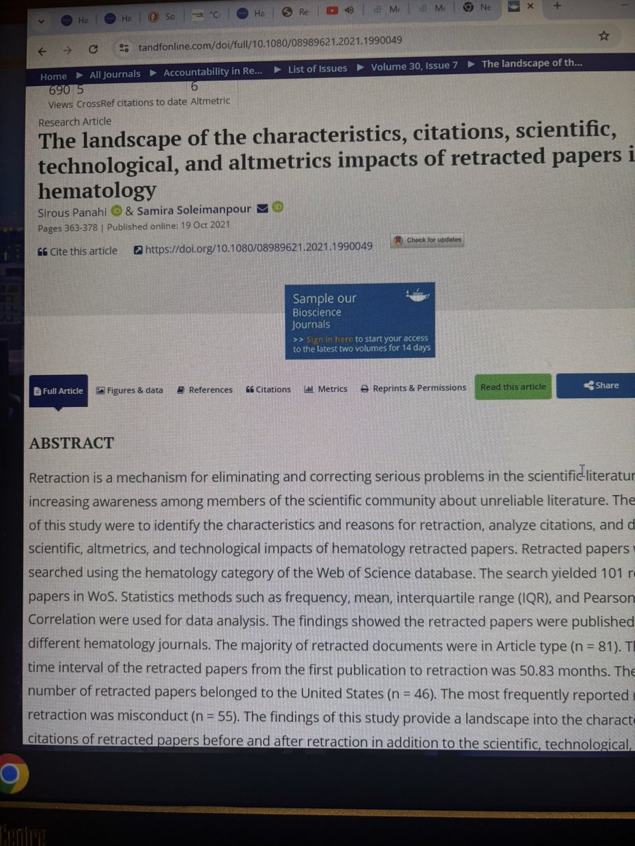 NewsReporterSOW's tweet image. #Retraction #Statistics #Altmetrics #Hematology #Blood #Hopkins #AAMDSIF