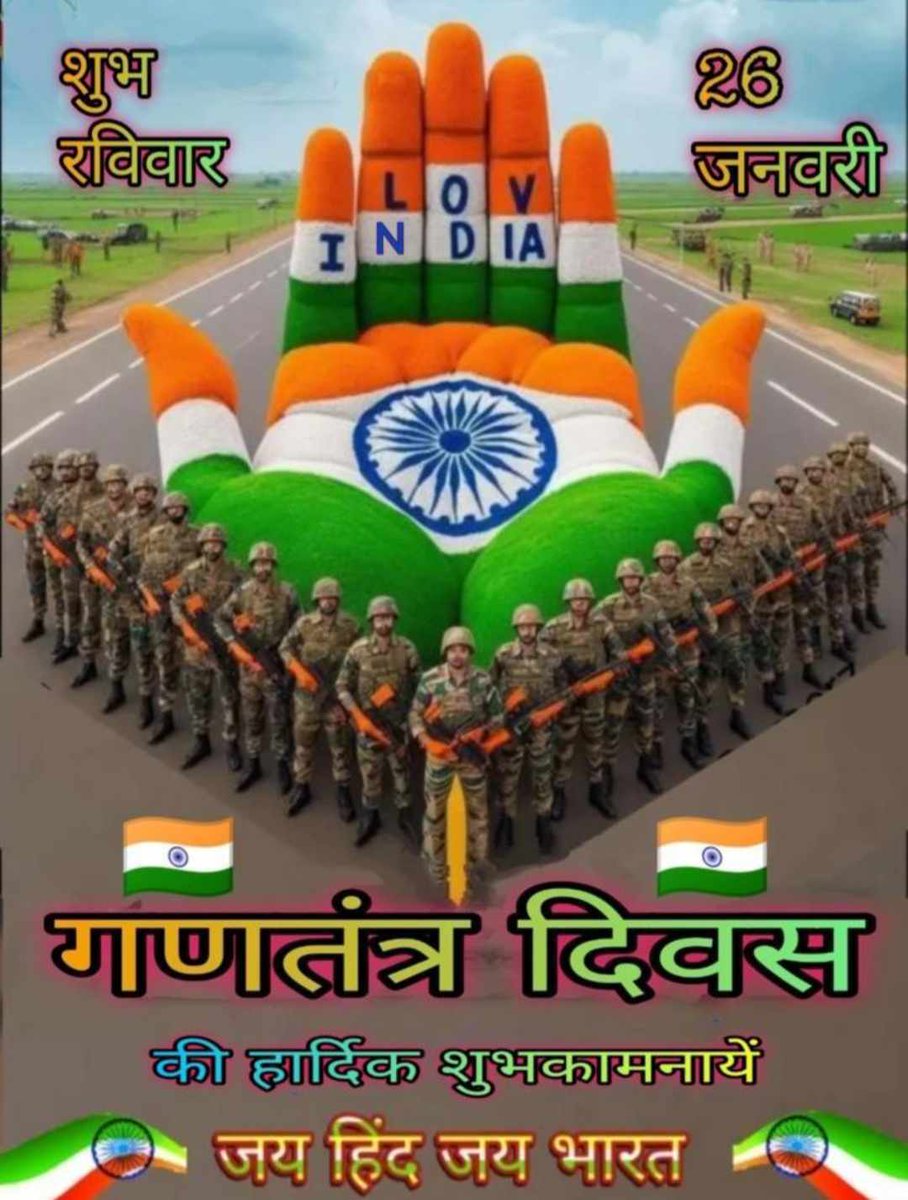 सारे जहाँ से अच्छा, हिन्दोस्ताँ हमारा।
हम बुलबुलें हैं इसकी, यह गुलिस्ताँ हमारा 
सभी को 76 गणतंत्र दिवस की बहुत बहुत बधाई एवं हार्दिक शुभकामनाएं,जय हिन्द जय भारत जय वन्दे मातरम् 🚩💐🌹🙏🇮🇳
