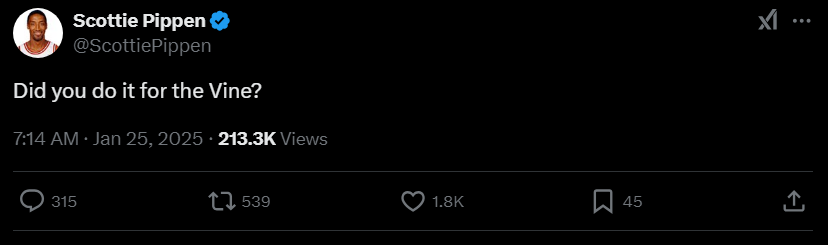 ai_iq_ai's tweet photo. 8/8 Huge accounts, crypto influencers and Vine personas are shilling Vine as crazy, 100k-1m followings. I mean - Scotty Pippen?? https://t.co/USvlzTK8Pc