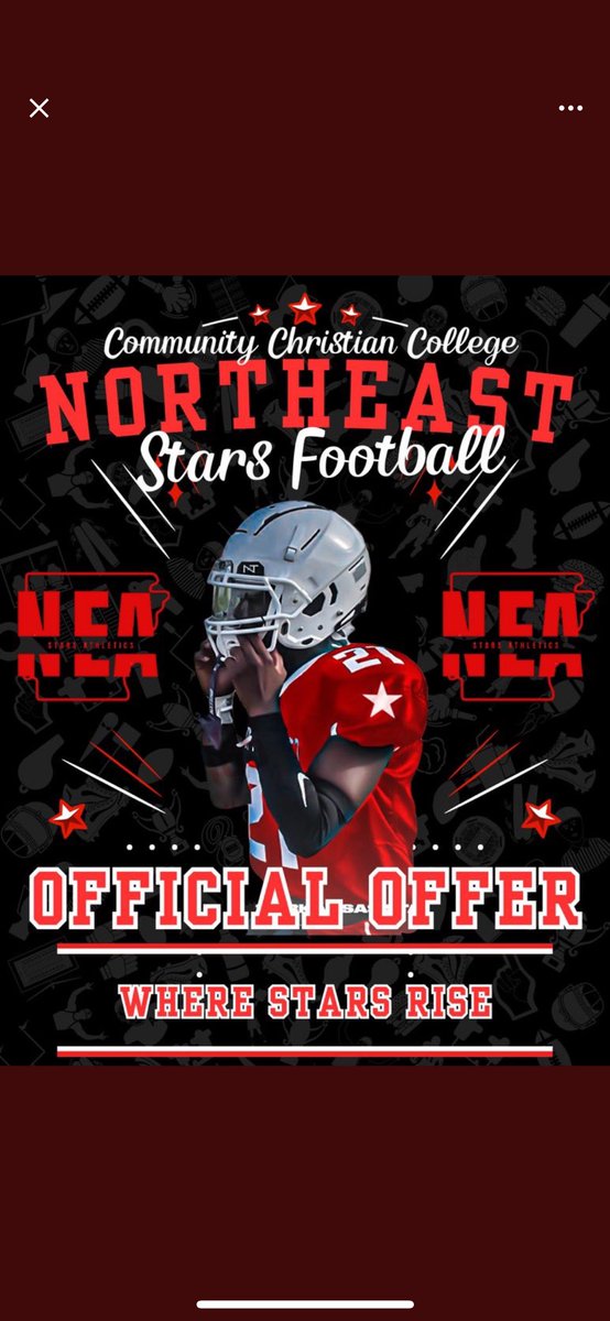 corderrius_j's tweet photo. I’m blessed to receive my first offer from NorthEast Arkansas juco college , thanks to @CoachThrower55 ❤️🖤. https://t.co/BNaxCy9WZQ