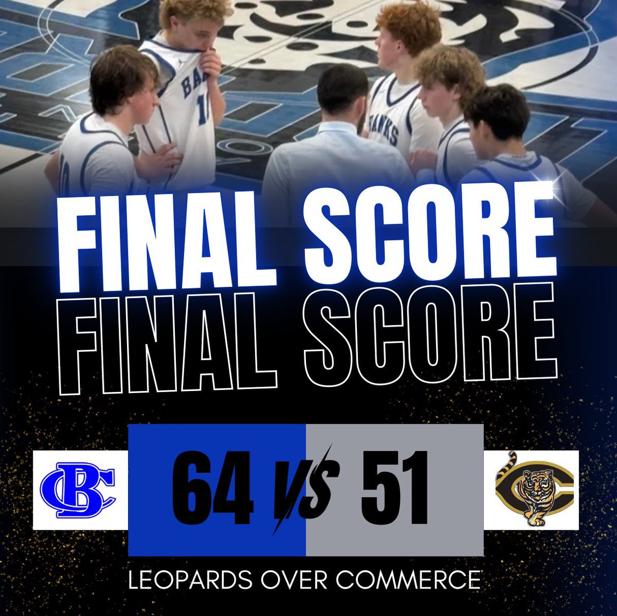 Banks Co Boys Basketball (@bankscoboys) on Twitter photo Leopards win on the road tonight!
<a href="/KolbyWatson10/">Kolby Watson</a> 24pts
<a href="/CadenWatson02/">Caden Watson</a> 15pts
Dayden Rogers 11pts
Luke Dale 9pts
Antonio Gonzalez 5pts
<a href="/KyleSandy355/">Kyle Sandy</a> <a href="/northgareport/">Adrian | Ken</a>
<a href="/WDUNSports/">AccessWDUN Sports</a> <a href="/GHSWriteups/">Georgia Highschool Writeups ✍🏼</a> <a href="/BlitzSportsGA/">🅱🅻🅸🆃🆉</a> Leopards win on the road tonight!
<a href="/KolbyWatson10/">Kolby Watson</a> 24pts
<a href="/CadenWatson02/">Caden Watson</a> 15pts
Dayden Rogers 11pts
Luke Dale 9pts
Antonio Gonzalez 5pts
<a href="/KyleSandy355/">Kyle Sandy</a> <a href="/northgareport/">Adrian | Ken</a>
<a href="/WDUNSports/">AccessWDUN Sports</a> <a href="/GHSWriteups/">Georgia Highschool Writeups ✍🏼</a> <a href="/BlitzSportsGA/">🅱🅻🅸🆃🆉</a>