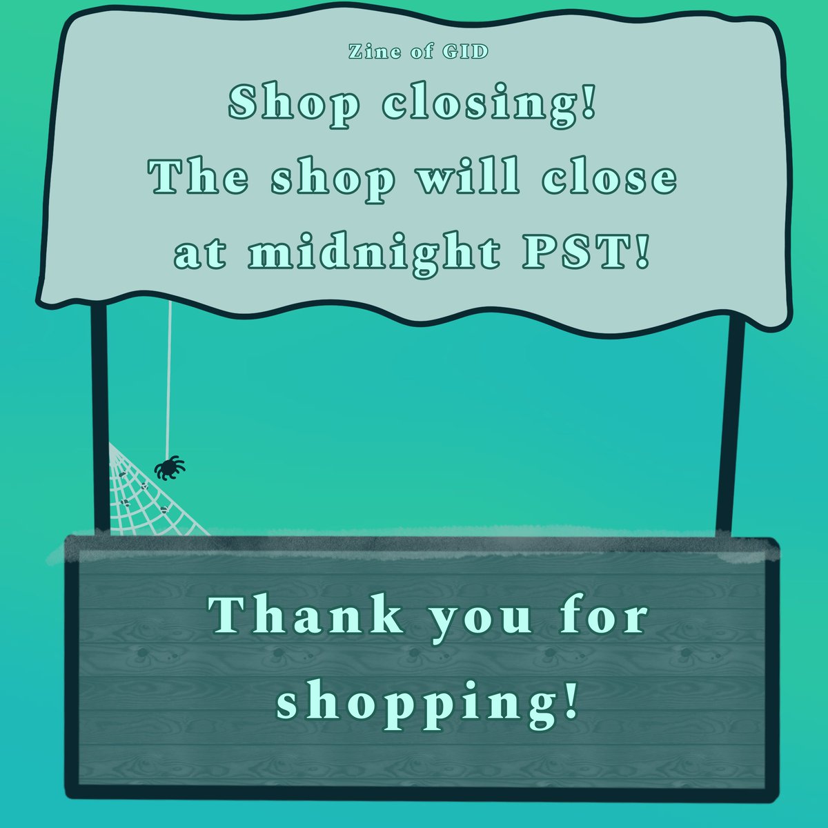 LAST CHANCE! The shop is closing TONIGHT! You only have a few hours left to order leftover zines and merch! 
zineofgid.bigcartel.com