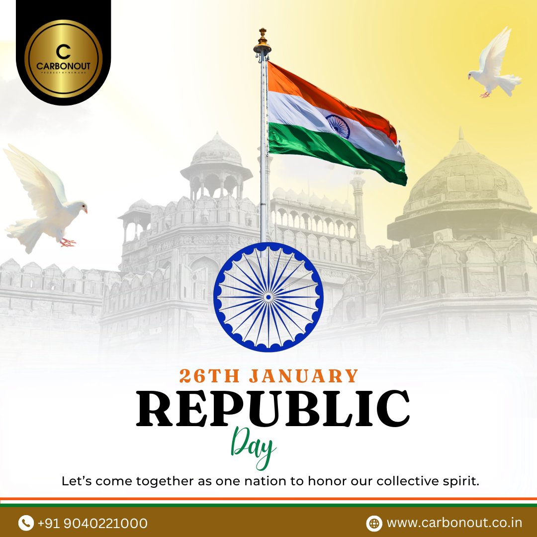 carbonout_2020's tweet photo. Happy Republic Day! 🇮🇳

Today, as we celebrate the 76th Republic Day of our beloved nation, let's remember the values of justice, liberty, equality, and fraternity that form the foundation of our democracy. https://t.co/hyt1SHvJig