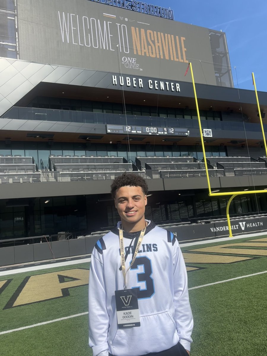 Kade Goodin (@kadegoodin) on Twitter photo Thank you @Vandyfootball for another great visit! The excitement around the football program is impressive! I can’t wait to get back!
<a href="/Coach_Lea/">Clark Lea</a> <a href="/TimBeckFB/">Tim Beck</a> <a href="/FBCoachK/">Chris Klenakis</a> <a href="/CoachAltman/">Garrett Altman</a> <a href="/NickyV05/">Nik Valdiserri</a> <a href="/nate_lowenthal/">Nate Lowenthal</a>
<a href="/rwweinstein/">Robbie Weinstein</a> <a href="/vucommodores/">Vanderbilt Athletics</a> #anchordown ⚓️🏈 Thank you @Vandyfootball for another great visit! The excitement around the football program is impressive! I can’t wait to get back!
<a href="/Coach_Lea/">Clark Lea</a> <a href="/TimBeckFB/">Tim Beck</a> <a href="/FBCoachK/">Chris Klenakis</a> <a href="/CoachAltman/">Garrett Altman</a> <a href="/NickyV05/">Nik Valdiserri</a> <a href="/nate_lowenthal/">Nate Lowenthal</a>
<a href="/rwweinstein/">Robbie Weinstein</a> <a href="/vucommodores/">Vanderbilt Athletics</a> #anchordown ⚓️🏈