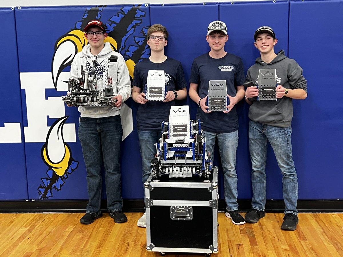 hdhaug's tweet photo. Great day in O’Neill! 5155E went 8-0 in quals ranking them 1st seed, teaming up with 5155T. Their alliance made it all the way to the finals earning runner ups. 5155E were also skills champs and given the Excellence award. 6 CC hs/ms teams competed &amp; 5 made it into the tourney! https://t.co/XaDWBvKQ9P