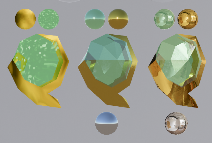 teehexploder's tweet image. Kokiri Emerald shaded three ways. #PBR #3D #Unity #VRChat
