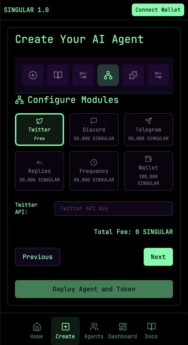 0x_glo's tweet photo. Singular Agent builder almost fully complete, here are some sneak peaks to the mobile view. @singular_agent https://t.co/4ZupKIXCoN